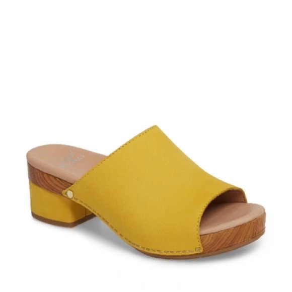 Dansko Shoes - Dansko MACI MULE SANDAL IN YELLOW MILLED NUBUCK LEATHERsize 38 EU